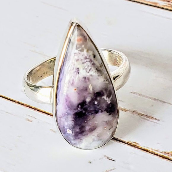 Violet Flame Opal Sterling Ring - Picture 2 of 6